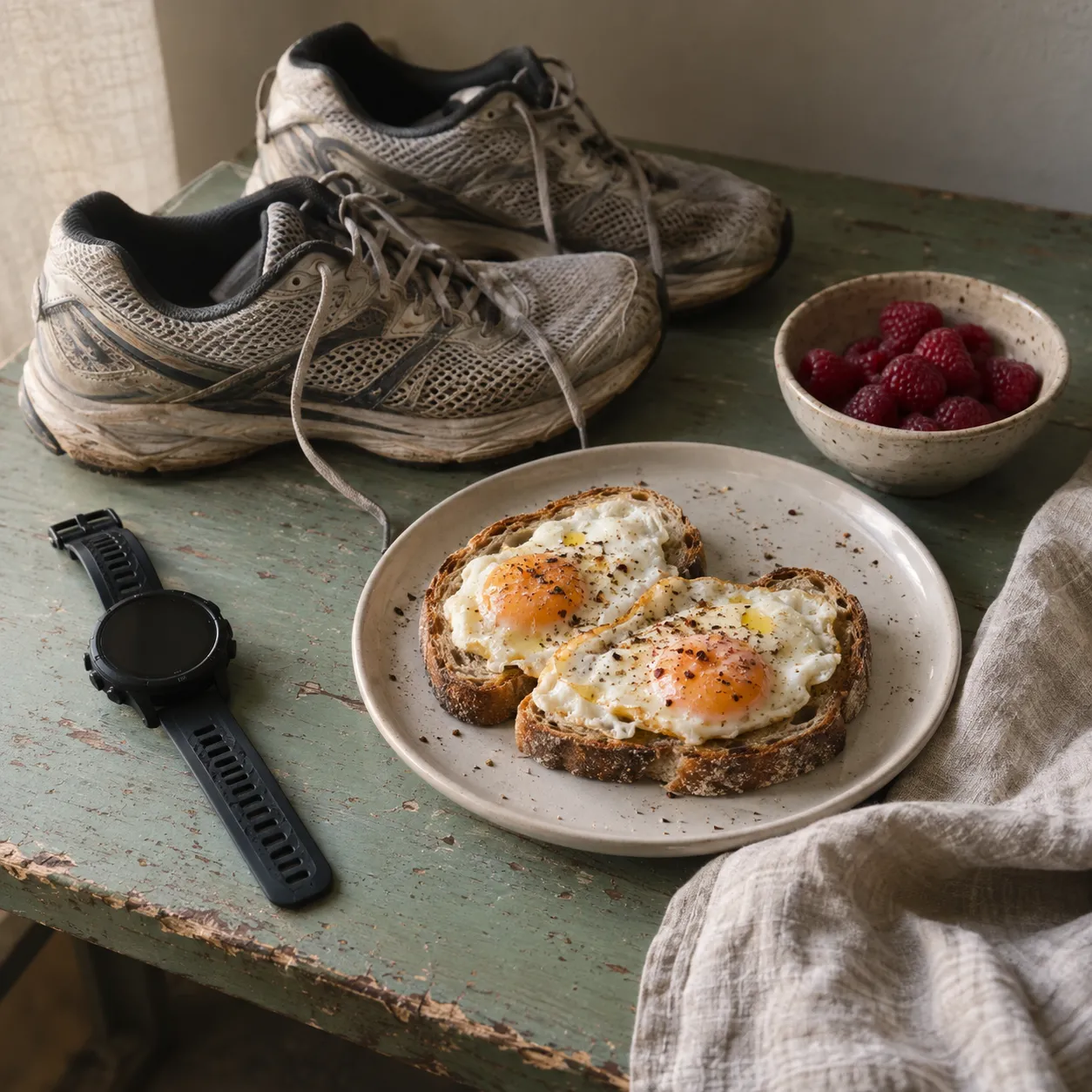 Running nutrition with protein- and fiber-rich foods.