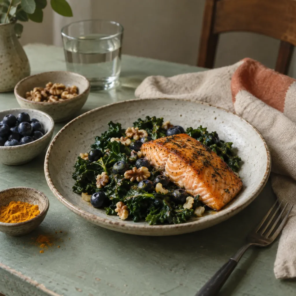 A colorful selection of anti-inflammatory foods.