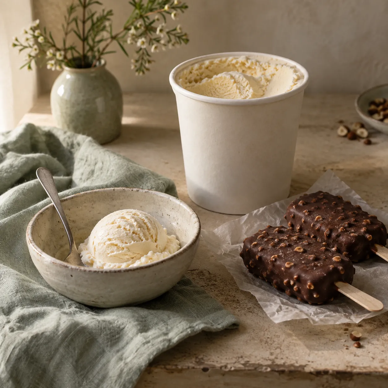 A bowl of keto-friendly ice cream.